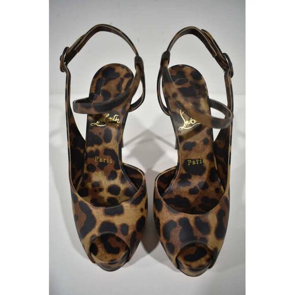 Christian Louboutin Jenlove Alta 120 Brown Strap Platform Sandal Heel Pump 39.5 - Picture 7 of 12